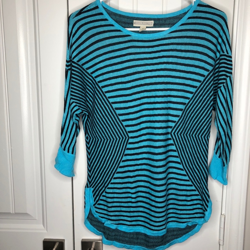Dana Buchman Geometric Striped Pullover Sweater